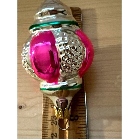 Vintage Kurt Adler Glass Christmas Ornaments 2 piece House Bulb Columbia - Picture 3 of 4